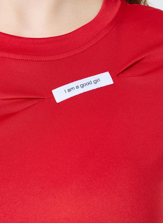 Styli Women Red Slogan Long Sleeve T-Shirt - Image 3